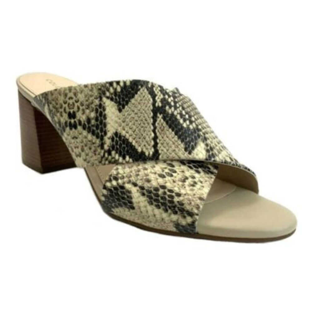 New Cole Haan Embossed Leather Sandals Cross Cross Open-toe Mule 8